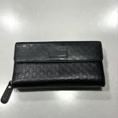 GUCCI グッチ ブラック レザー 長財布三つ折り