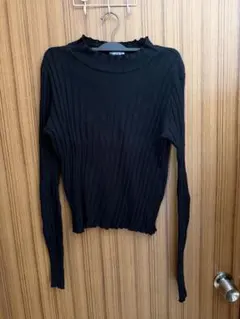 ZARA ブラック リブ編み 長袖セーター