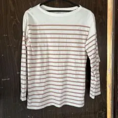 UNIQLO ホワイトストライプ 長袖Tシャツ M
