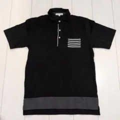 THE SHOP TK ポロシャツ ブラック ボーダーポケット Mのサムネイル