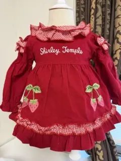 Shirley Temple 赤いワンピース いちご刺繍