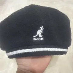 KANGOL 黒 ベレー帽 タオル生地Ｌ