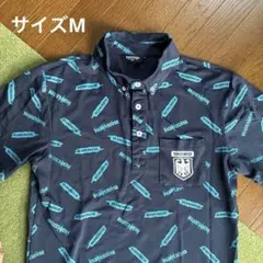 ダークブルー ポロシャツ ロゴ入り