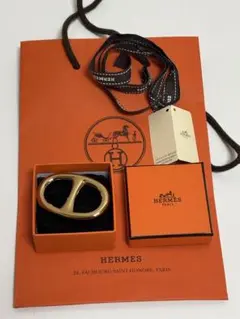 極美品 HERMES エルメス シェーヌダンクル スカーフリング ゴールド