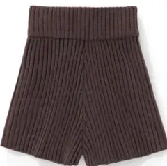 セール　グレイル　ハイウエストリブニットショートパンツ　ブラウンＳサイズ