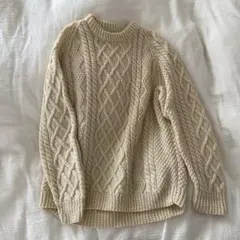 古着　ケーブルニットセーター