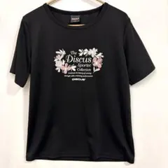 DISCUS ディスカス 半袖 Tシャツ LL ブラック 花柄 ロゴ スポーツのサムネイル