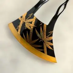 希少】鼓 蒔絵 小鼓 胴 和楽器 漆塗り 伝統芸能 能 歌舞伎 竹雀 金彩