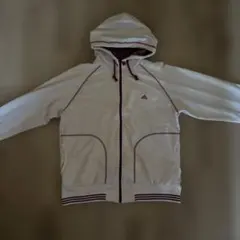 adidas フード付きホワイトジャケット レディース