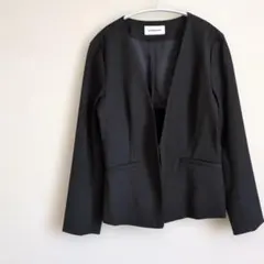 【GLOBAL WORK】グローバルワーク　ノーカラージャケット　黒　Мサイズのサムネイル