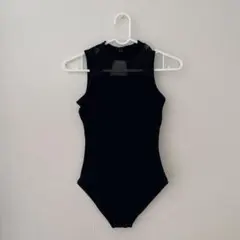 チャコット レオタード 155cm ブラック ハイネック レース