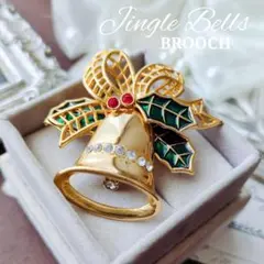 クリスマス ジングルベル ブローチ 鈴 柊 ヒイラギ 葉 鈴 ベル 揺れる
