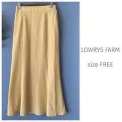 LOWRYS FARM イエローロングフレアスカート エンボス 春