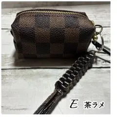 ゴルフボールポーチ 【 E 茶ラメ】ティーホルダー 2点セットのサムネイル