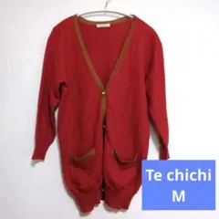 テチチ　カーディガン　赤　七分袖　Te chichi