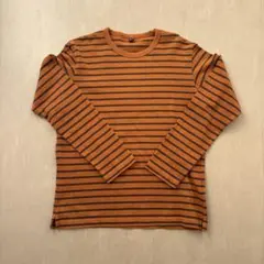 美品　UNIQLO 橙色　ボーダーロンT