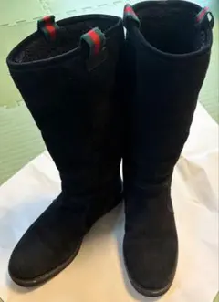 GUCCI スエード ロングブーツ ブラックのサムネイル