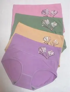 綿ハイウエストレディース ショーツ下着深ばきお腹まで包む 4枚セット