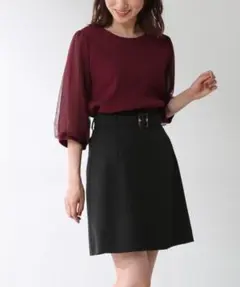 Honeys ベルト付台形スカート