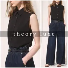 新品未使用　セオリーリュクス　ノースリーブブラウス　黒　38 Flow Theory luxe - theory luxe Sycamore ノースリーブブラウス ANN 黒 38