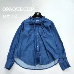 OPAQUE.CLIP♡ボウタイ　ブラウス　シャツ　デニム【M/38】のサムネイル
