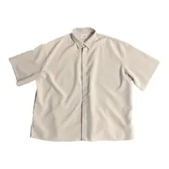 【美品】LILL ルーズベーシック半袖比翼シャツ XL ライトベージュ