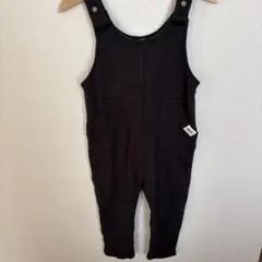 H&M 黒 ポケット付きオーバーオール 92cm