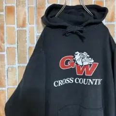 423USAアメリカ古着パーカースウェットGWキャラクター古着女子古着男子フード