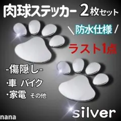 傷隠し シール カーステッカー 肉球 防水 車 バイク 犬猫 足跡 2枚セット