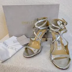 【JIMMY CHOO】サイズ35 1/2シルバーサンダル