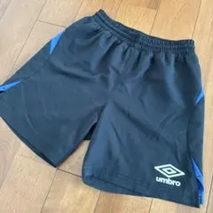 【130】 アンブロ　キッズ　ハーフパンツ　ブラック　ブルー　サッカー