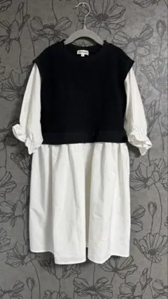 SHOO・LA・RUE 七分袖ドッキングワンピース 130