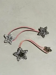 星型クリスタルヘアゴム2個セット