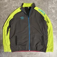 アンブロ ナイロン ジャケット オーバーサイズ グレー 黄 秋 冬 XO メンズ