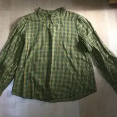 GU長袖ブラウス　チェック柄