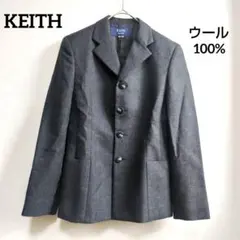 キース KEITH ウール100％　テーラードジャケット　ストライプ　グレーのサムネイル