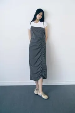 ZARA ザラ ドレープ入りナイロンワンピース レディース Mサイズ