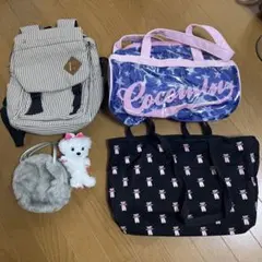 女の子用バッグ4点おまけのぬいぐるみ付き