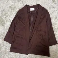 SLOBE IENA リネン混 ジャケット ブラウンのサムネイル
