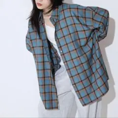 JEANASIS　アソートチェックシャツLS　ブルー系F