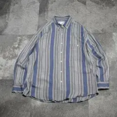 古着 goouch シルクシャツ リネンシャツ ストライプシャツ デザインシャツ