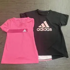 adidas Tシャツセット 140サイズ ピンク・黒
