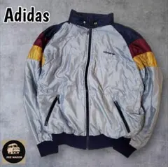 【adidas】VINTAGEアディダス刺繍ロゴ中綿ジャケットレア柄レトロテック