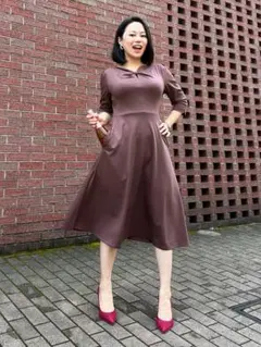 CINEMATIQ ホリデーワンピ 起毛 ブラック 花柄 Mサイズ - メルカリ