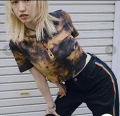 W.W.G. タイダイ柄 リブ ヘンリーネック 半袖Tシャツのサムネイル