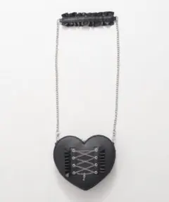 ハート型ショルダーバッグ ブラック ililil