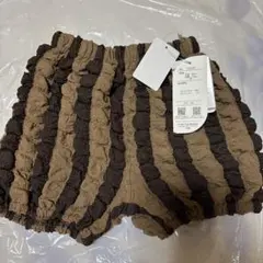 茶色と黒のストライプ ハーフパンツ80サイズ