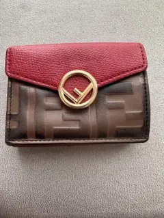 FENDI ズッカ柄 長財布 レッド - メルカリ