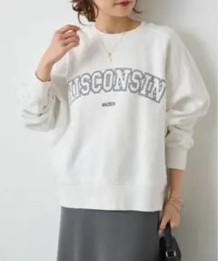 PUAL CE CIN パイルカット裏毛ロゴプリントプルオーバー