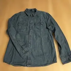 H&M　メンズМ　デニム長袖シャツ ダークブルー